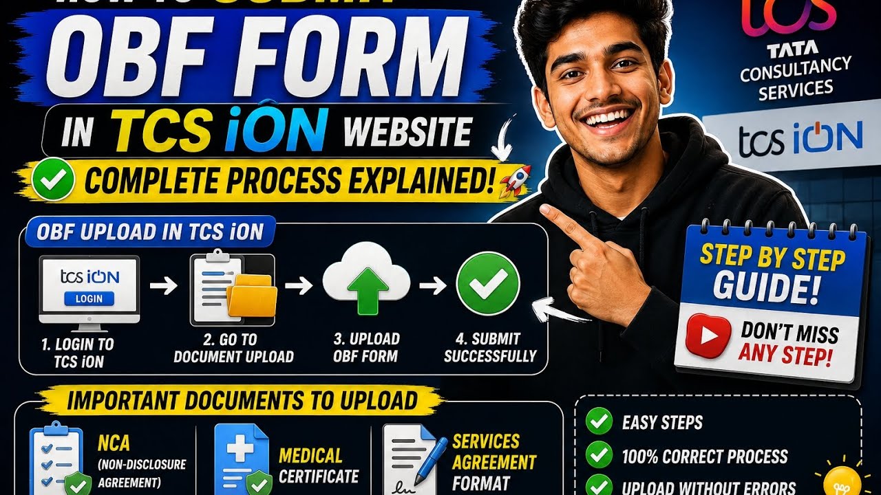 How to Submit OBF Form in TCS iON Website | NCA, Medical & Service Agreement Format