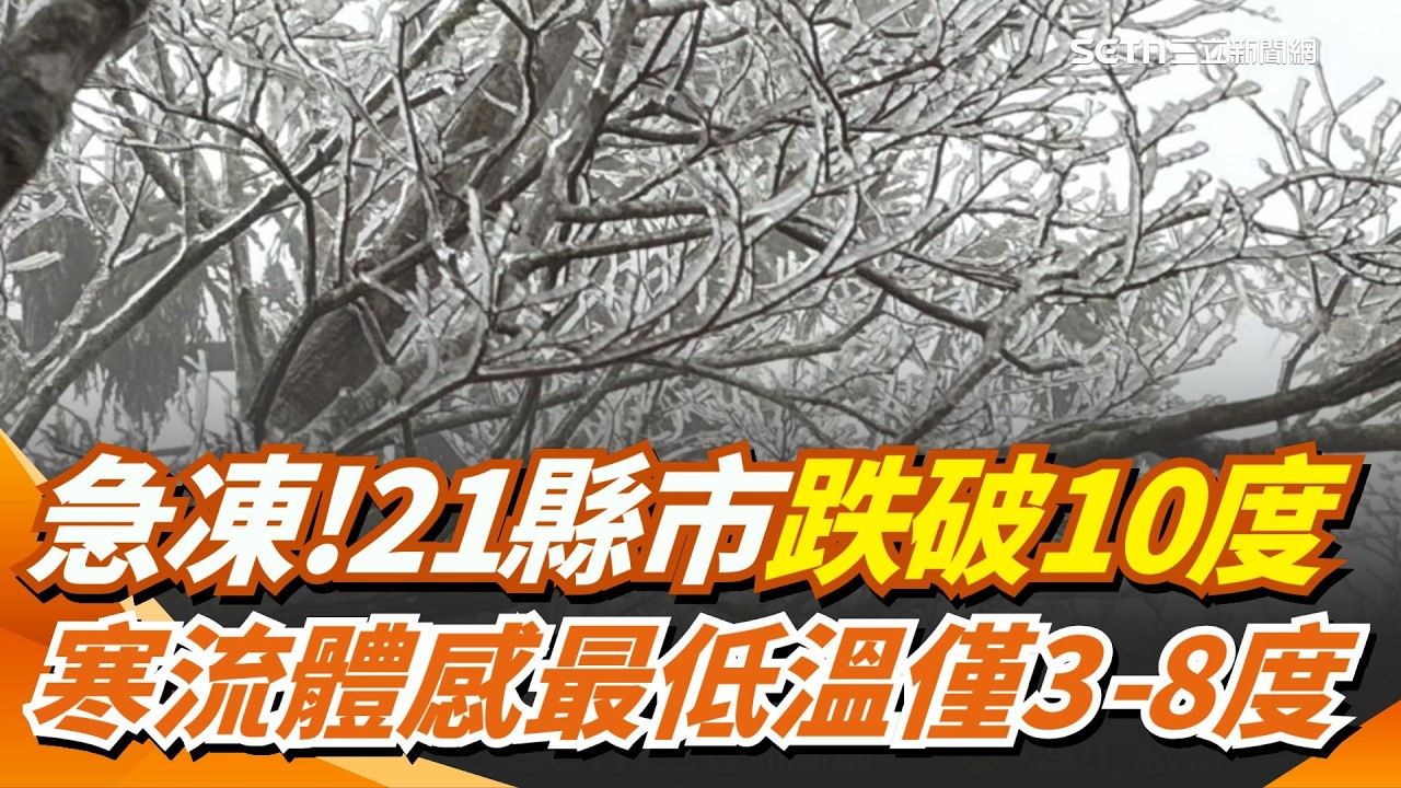 寒流來襲全台急凍！全台21縣市跌破10度 體感最低溫僅3-8度 未來一週氣溫變化劇烈 下週二回暖高溫可達逾20度｜三立新聞網 SETN.com
