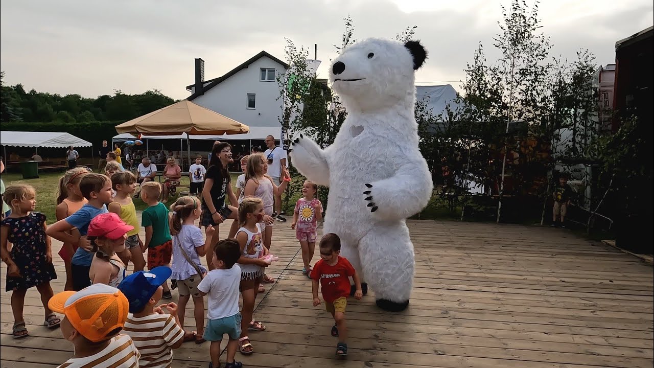 Biały, DUŻY Miś na Pikniku Rodzinnym w Puznowie - 30.06.2024