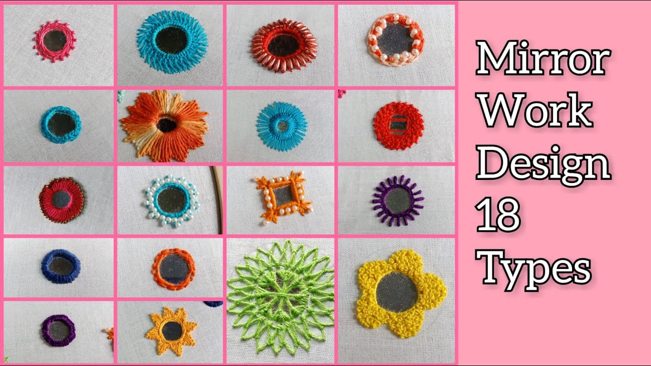 18 Mirror Work Design Hand Embroidery, Mirror Work Sewing Technique for Beginners by Rup Handicraft