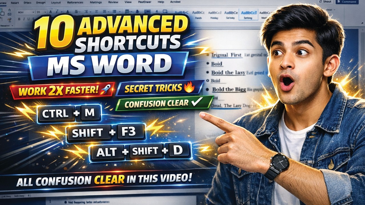 10 Most Powerful Shortcut Keys of MS Word Shortcut Keys |  जो हर किसी को नहीं पता | 100% useful