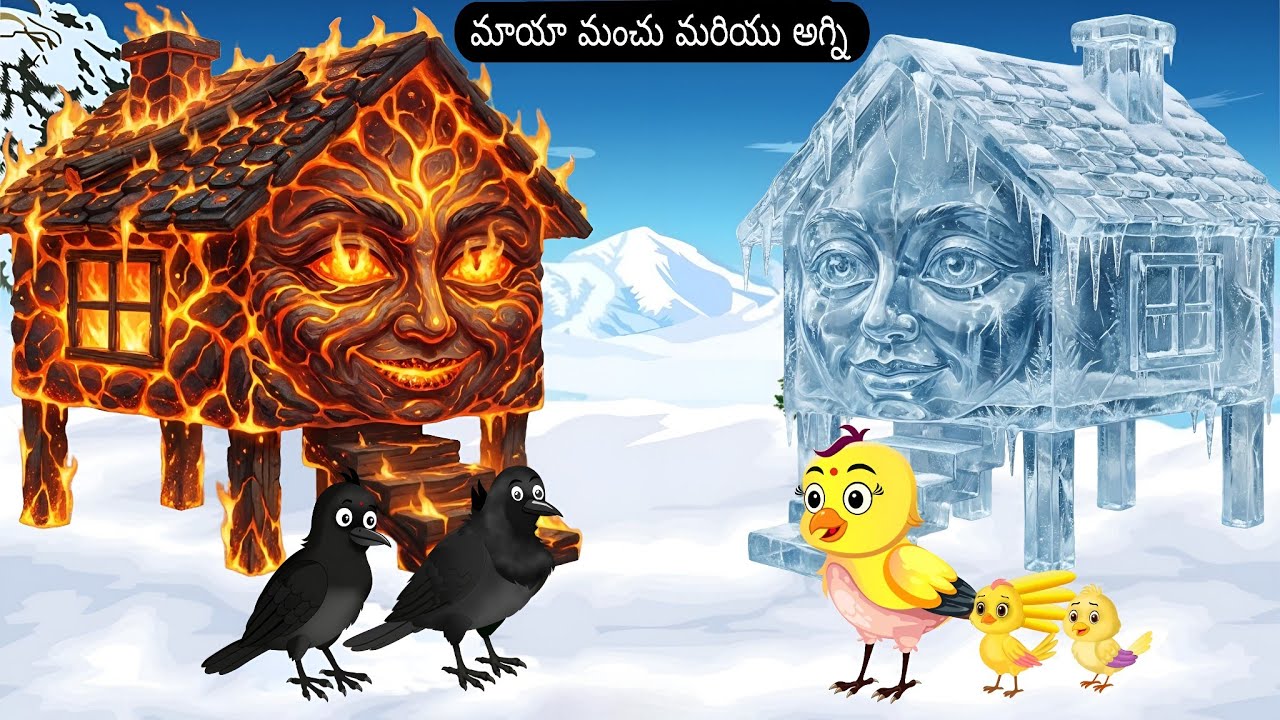 మాయా మంచు మరియు అగ్ని | Telugu Moral Story | Telugu Birds | Telugu Cartoon | Telugu Stories