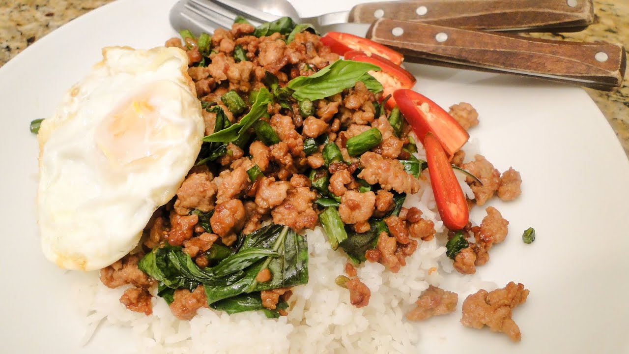 Thai Basil and Pork or Pad Kra Pao Moo ผัดกระเพาหมู - Episode 1