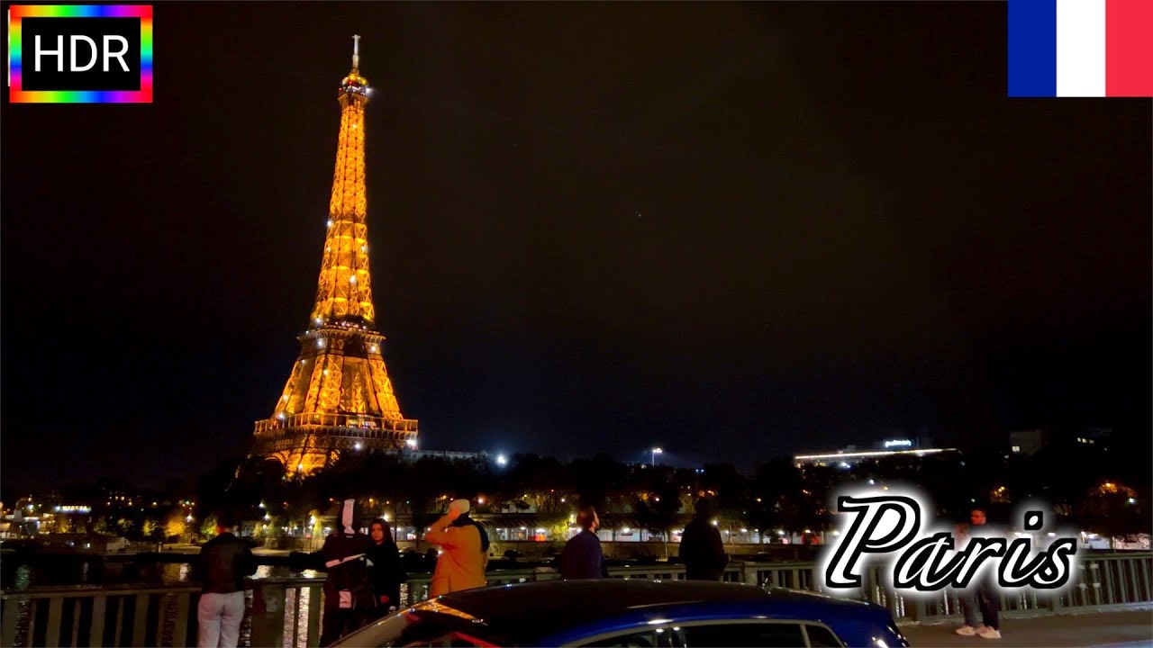 🇫🇷【HDR 4K】Paris Night Walk - Around Tour Eiffel (November, 2021)