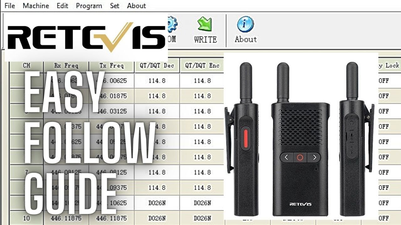 Retevis RB628B PMR 446 Easy Radio Programming Guide. (2022)