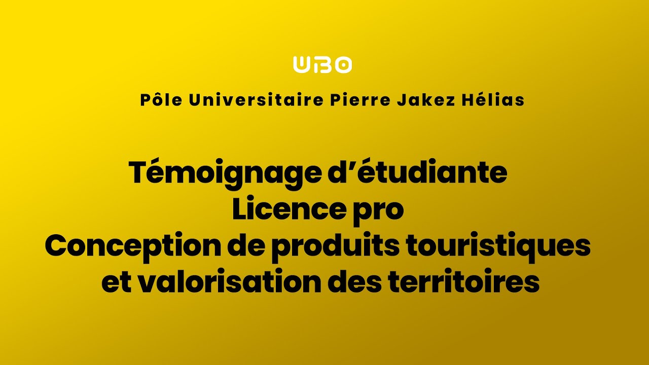 Licence pro Conception de produits touristiques et valorisation des territoires (UBO Quimper)