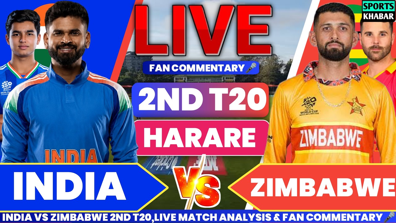 Ind vs Zim 2nd T20 Match 2026 | India vs Zimbabwe Live Cricket Score & Fan Commentary🎤