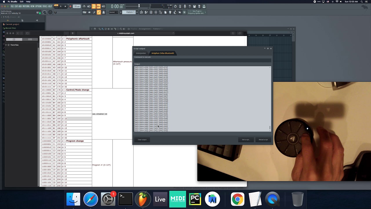 Preview of a new FL Studio midi script framework including live coding for controlling Aritphon Orba