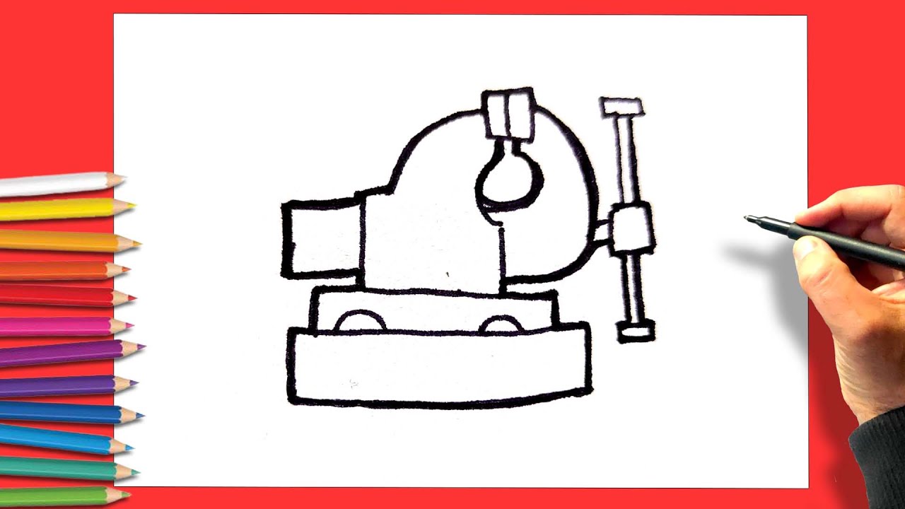 How to draw a bench vice step by step