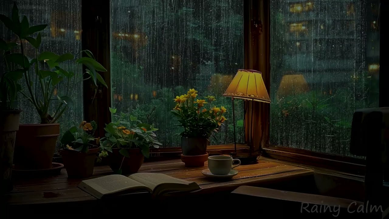 Slow Rainfall at Window for Study, Sleep & Gentle Focus | Peaceful Rain Ambience with No Music 🌧️🪟📚