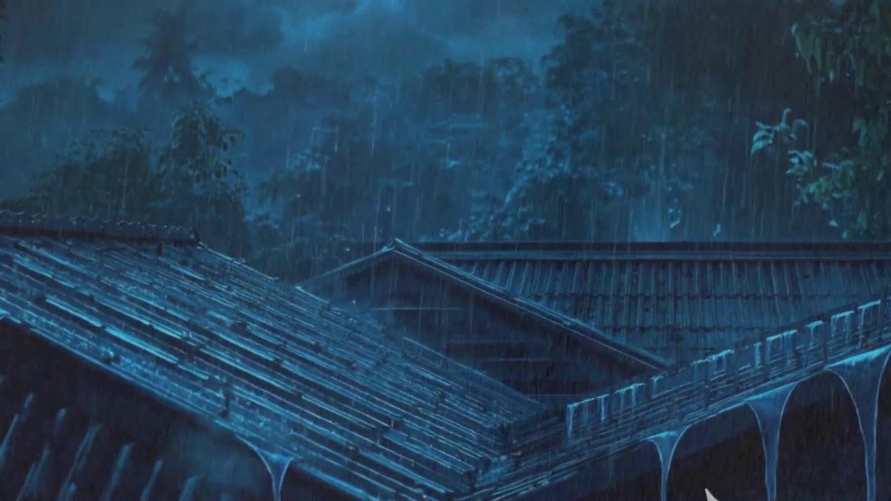 Sleep Well Instantly with Torrential Rain & Powerful Thunder on a Tin Roof of a Deserted Cabin #760