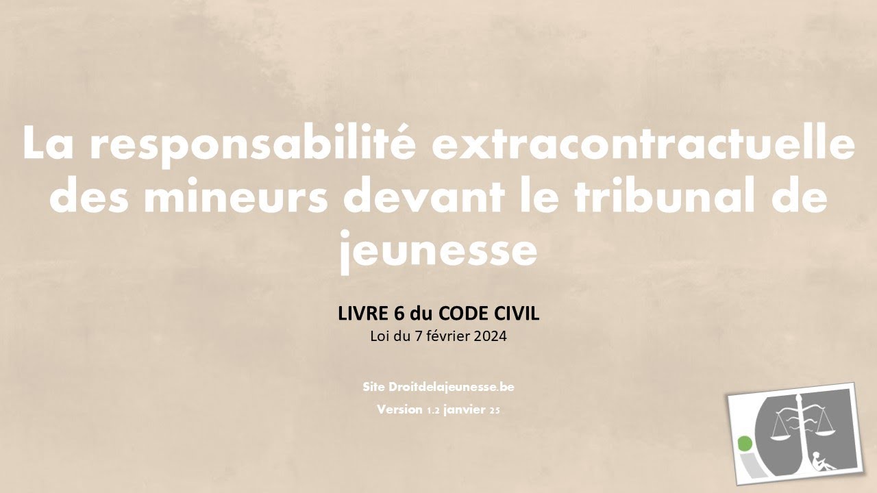 La responsabilité civile extracontractuelle des mineurs devant le tribunal de la jeunesse