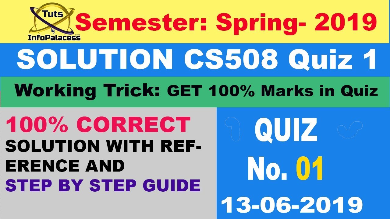 Solution of CS508 Quiz 1 Spring 2019 Trick to Get 100% Marks by Infopalacess