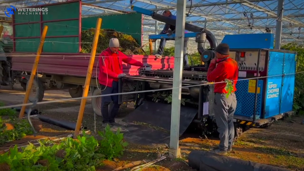 Super Bio Chopper Compact shredding raspberries on a farm in Germany