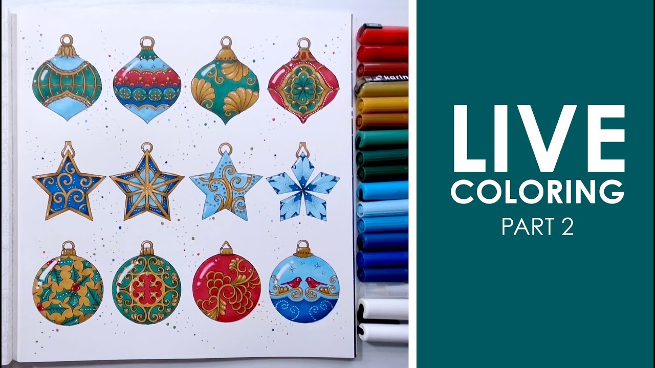 (2/2) A Quick Christmas Color in Johanna's Christmas by Johanna Basford | Live