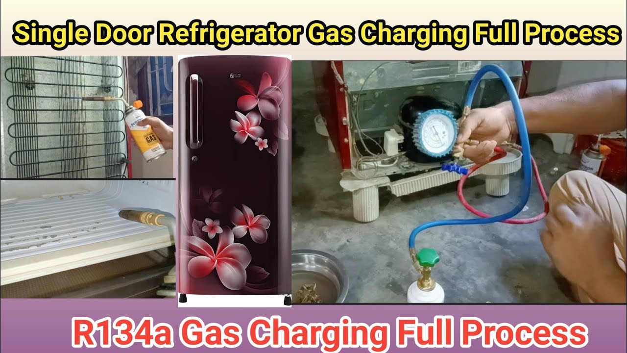 Single Door Refrigerator Gas Charging Full Process | R134a Gas Charging Full Process | NS Electric