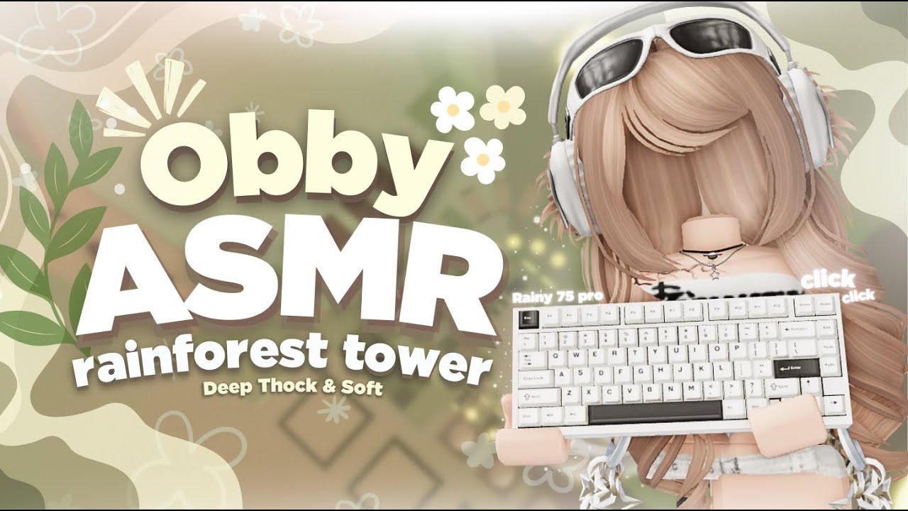 Roblox Obby ASMR 🌿 Rainforest Tower | Rainy 75 Pro | Deep Thock & Soft For Sleep