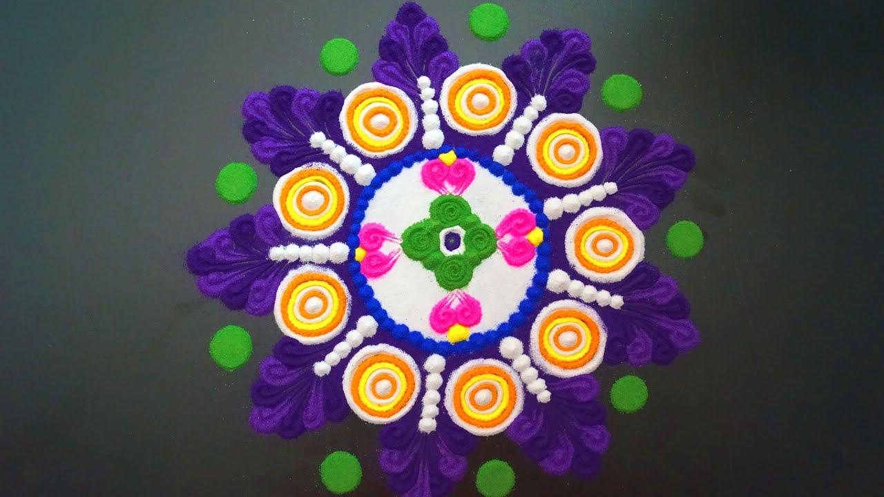 सुंदर Rangoli Design For Diwali || Very Easy Beautiful Rangoli Design || Diwali Special Rangoli