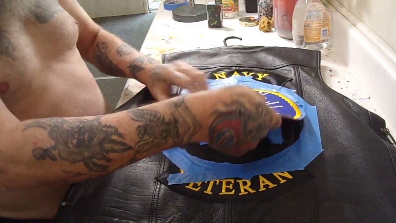 GLUE A PATCH ONTO LEATHER