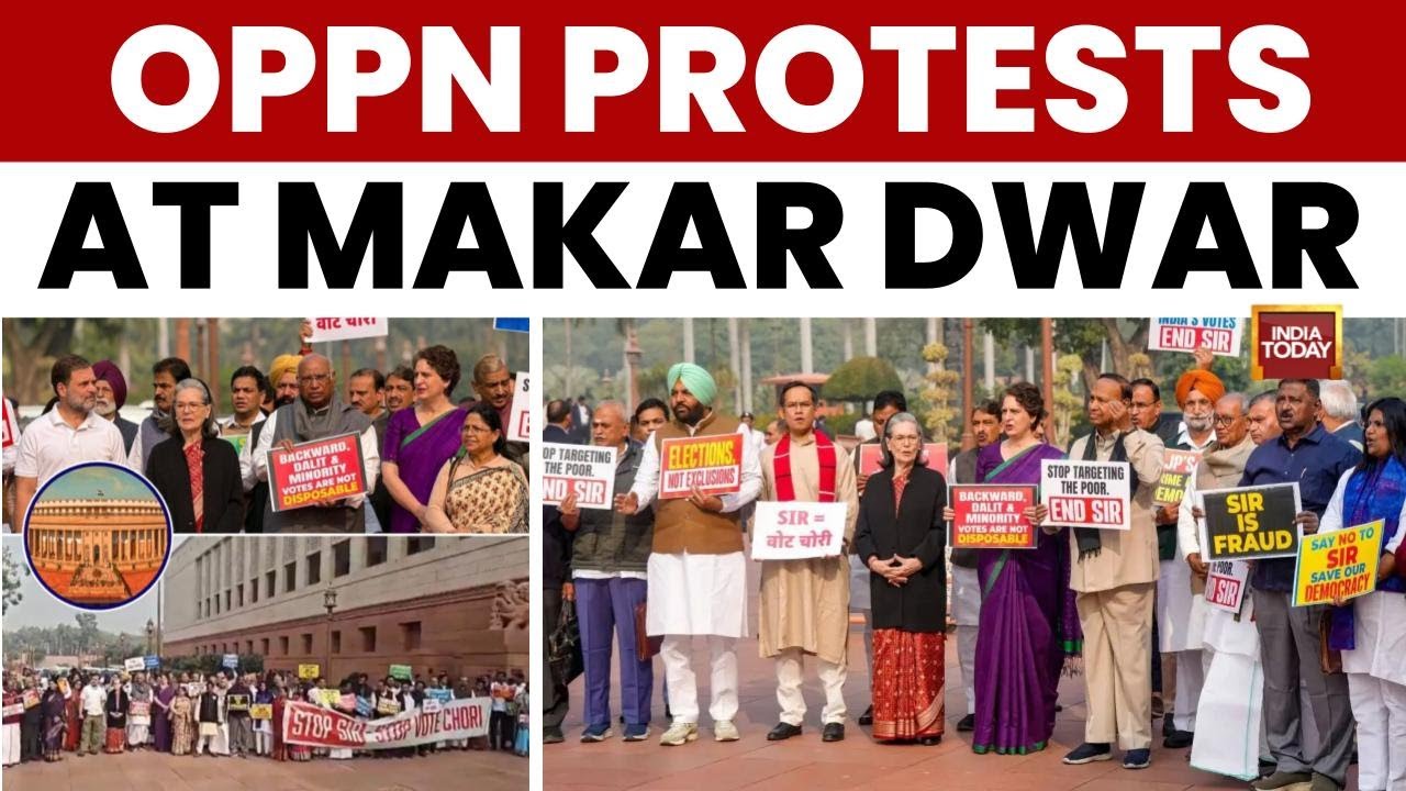 Winter Session Day 3: INDIA Bloc Leaders Protest at Makar Dwar Over Electoral Rolls | India Today