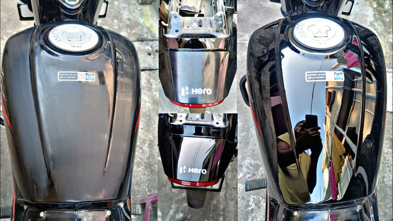 How to remove scratches from super splendor fuel tank | Bike scratch remover