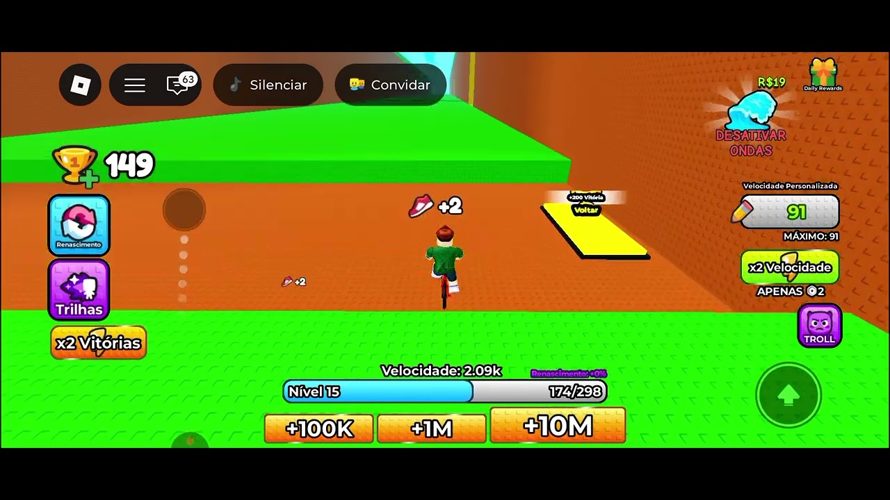 Primeira vez jogardo Fuja do Tsunami de bike - Roblox 