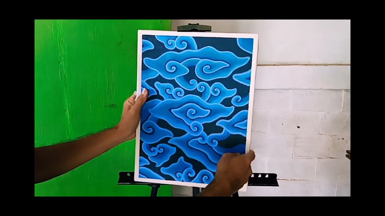 how to draw batik megamendung