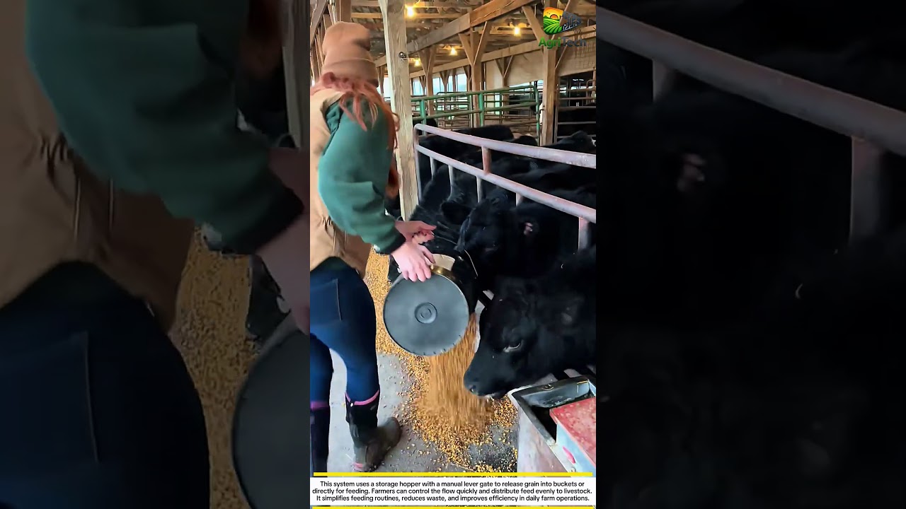 Smart Grain Feeding System That Saves Time on the Farm! | Efficient Livestock Feeding