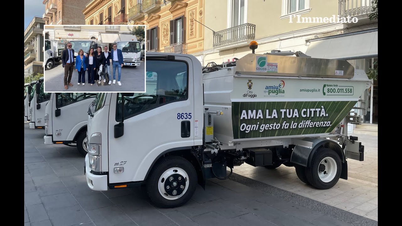 FOGGIA, PRESENTATI 26 NUOVI MEZZI PER LA RACCOLTA DEI RIFIUTI. 