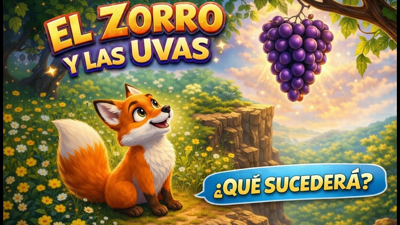 🦊🍇 El Zorro y las Uvas 🦊🍇 | Fábula Clásica con Moraleja | Cuentos Infantiles #cute #fabulas #esopo