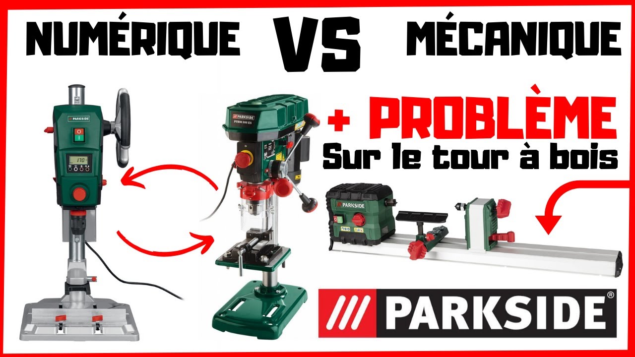 ⚠️ Comparatif Perceuses a Colonne Numérique VS Mécanique Parkside + Problème Tour à Bois Parkside ⚠️
