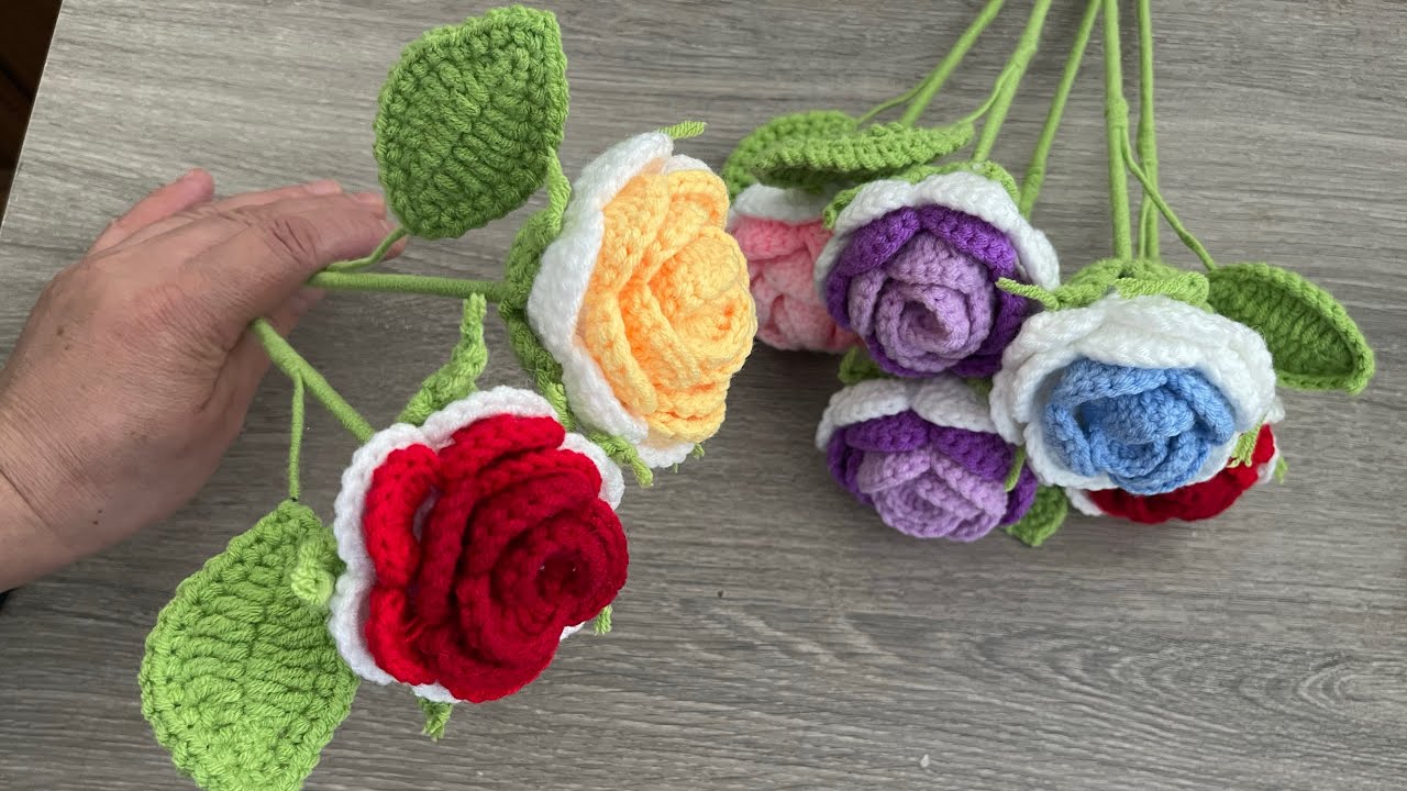 🥰Rosas a Crochet 🌹 paso a paso.  Rosas tejidas a Crochet 🌹❤️