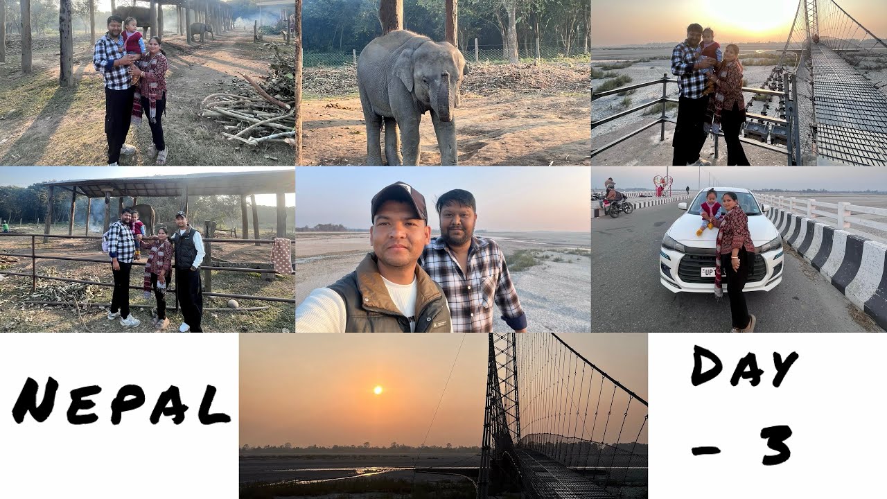 Shiva Ne Dekha Pehli Baar Hathi 🐘 | Dodhara Chandani Bridge 🌉 | Nepal Trip Day - 3 #nepalvlog 