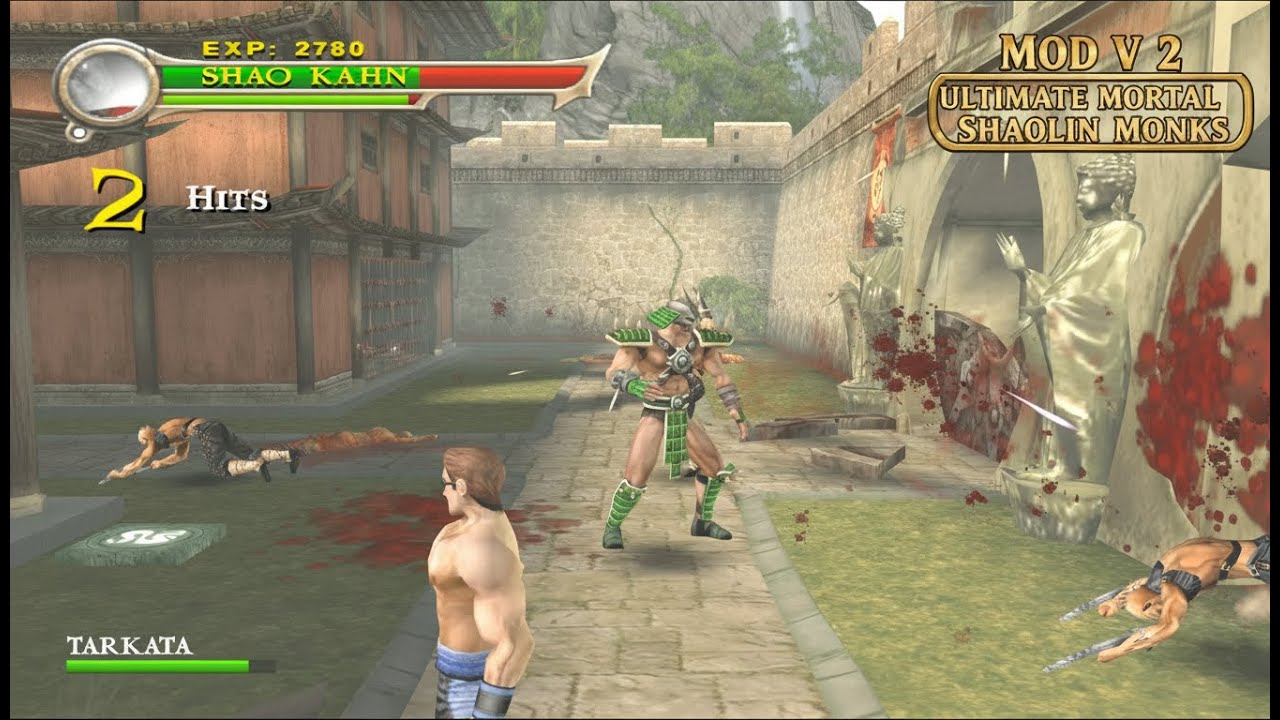 Mod V 2 Ultimate Mortal Kombat Shaolin Monks Com Shao Kahn ! Em 4K ps2 Emu parte 3