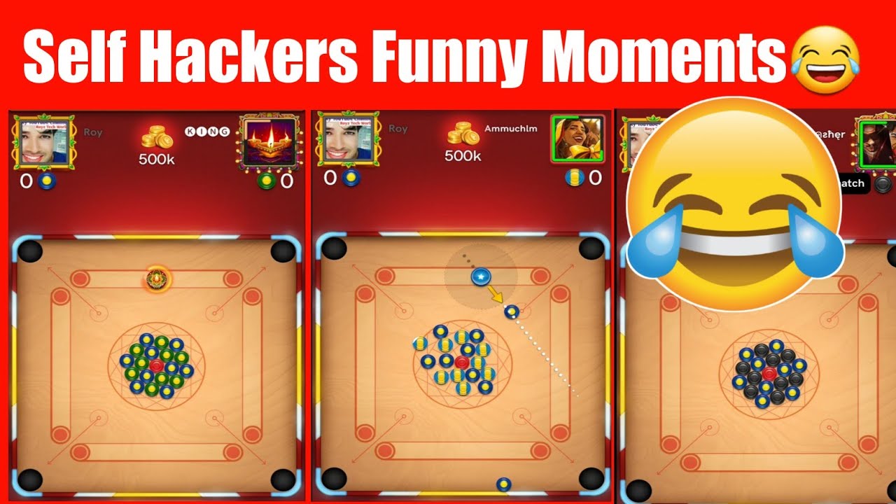 Fool Hackers Vs Me😂 Funny Self Hackers Opponents  In Carrom Pool🔥