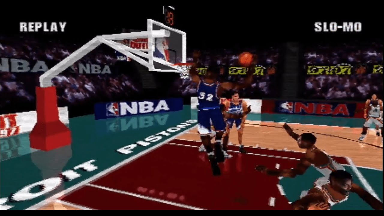 NBA ShootOut '97 (PS1, CPU VS CPU) - Detroit Pistons vs Utah Jazz