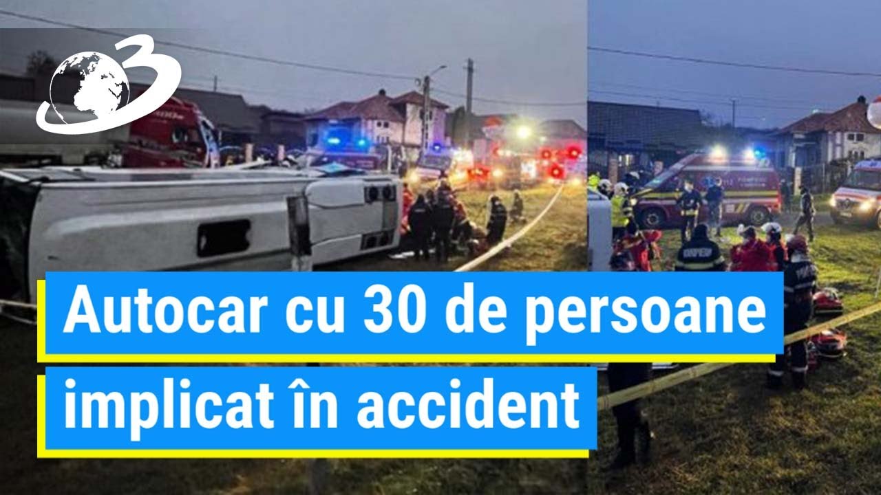 Autocar cu 30 de persoane, izbit de o autocisternă, în Bistrița: 15 victime, planul roșu activat
