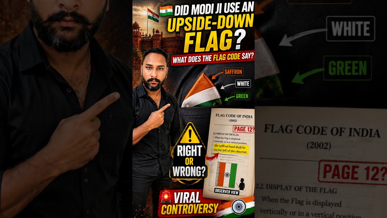 🇮🇳 DID MODI JI USE AN UPSIDE-DOWN FLAG?  #shorts #trending #viral #shortsfeed