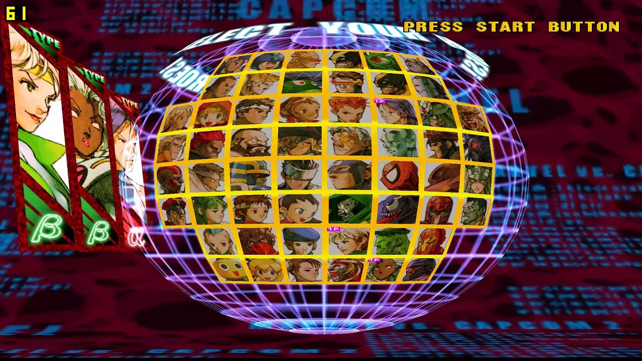 Psylocke/Storm/Rogue Arcade Playthrough (Marvel vs. Capcom 2 on Redream 1.5)