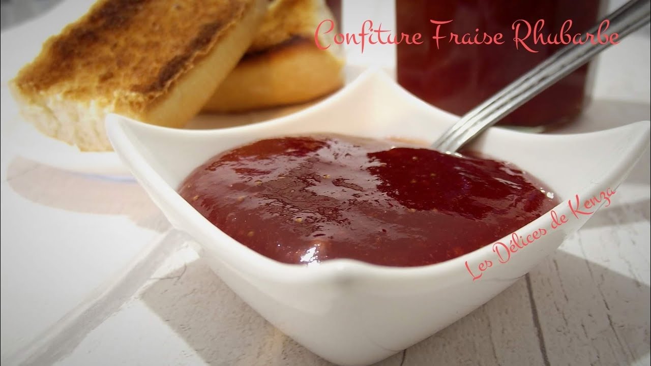 Recette de confiture Fraise rhubarbe maison / Homemade strawberry rhubarb jam
