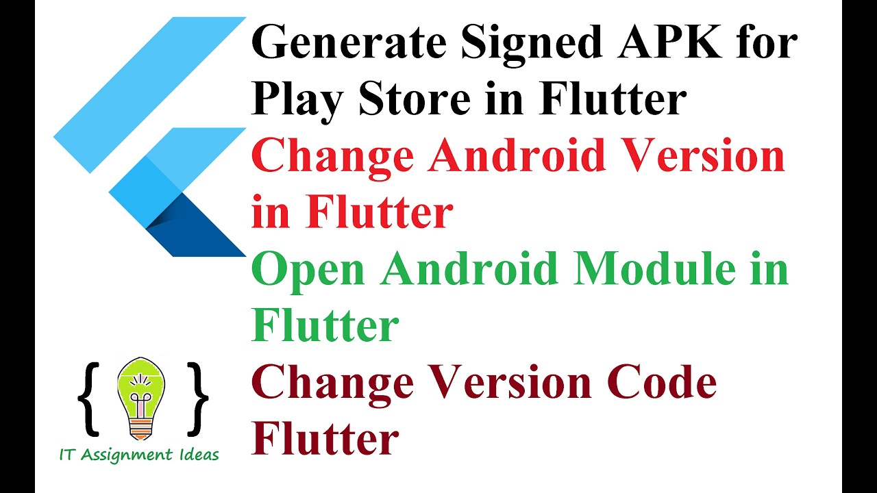 Generate Signed APK for Play Store in Flutter || Change Android Version in Flutter || Android Module