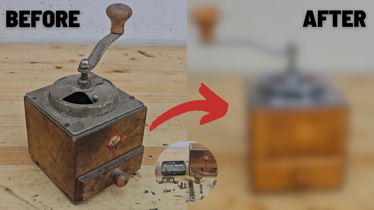 Vintage Pede Wooden Coffee Grinder Restoration