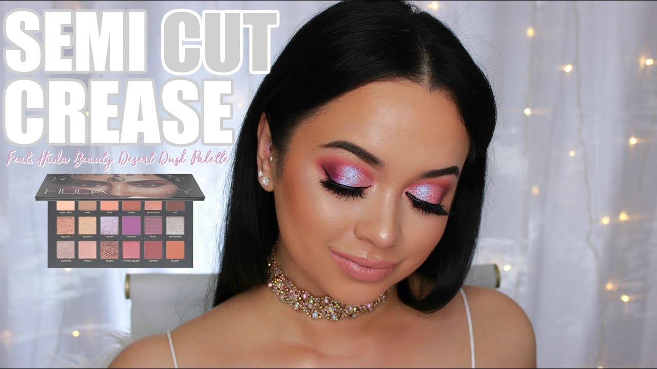 HUDA BEAUTY DESERT DUSK PALETTE TUTORIAL | SEMI-CUT CREASE 💖