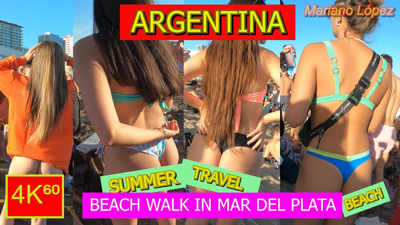 4K⁶⁰ - 👉 BEACH WALK (Playa Grande) 🏖️ - ARGENTINA - Mar del Plata - SUMMER - Travel 🌟
