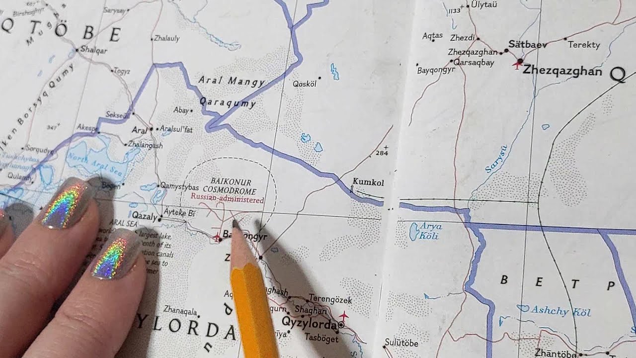 ASMR ~ Baikonur & Abai, Kazakhstan History & Geography ~ Soft Spoken Map Tracing Google Earth