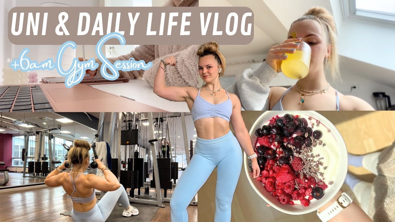 🩵GYM & UNI VLOG☀️ mein OBERKÖRPERTRAINING, den ganzen Tag Uni & es geht ins Saarland :) @kathrin.99