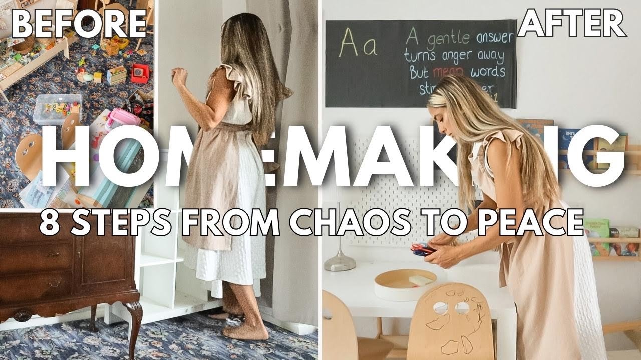 From Chaos to a PEACEFUL Home // Clean With Me + Christian Homemaking Motivation