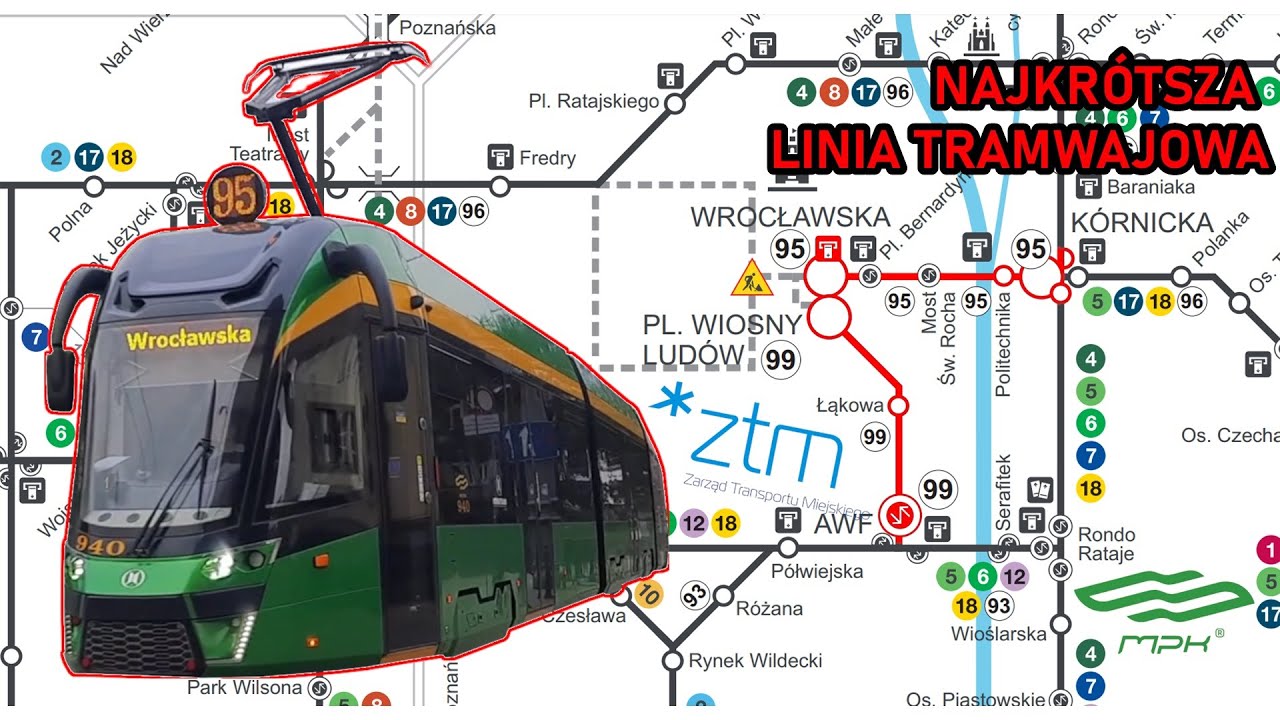 LINIE 99 i 95 *ZTM POZnan* | NAJKRÓTSZA linia tramwajowa w POLSCE! | MPK Poznań 2022 | Rivlo