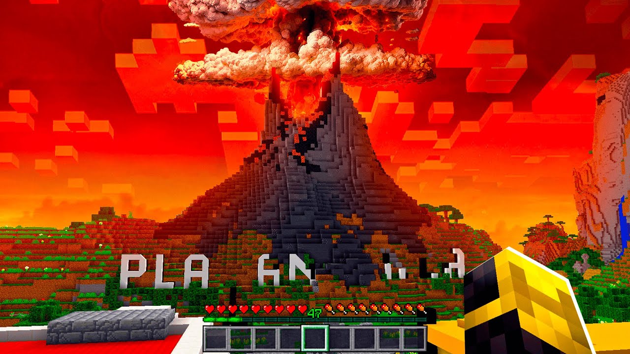APARECE UN VOLC&Aacute;N EN LA CIUDAD DE PLATANOVILLA EN MINECRAFT 😱