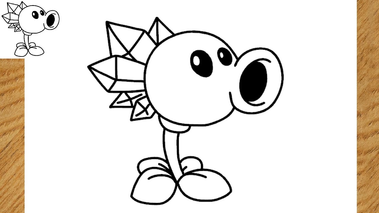 Como dibujar a Lanzaguisantes de hielo Plants vs Zombies pvz